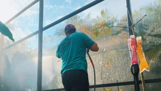 Professional pool cage cleaning in Naples, FL by Elegant Styles Power Wash.