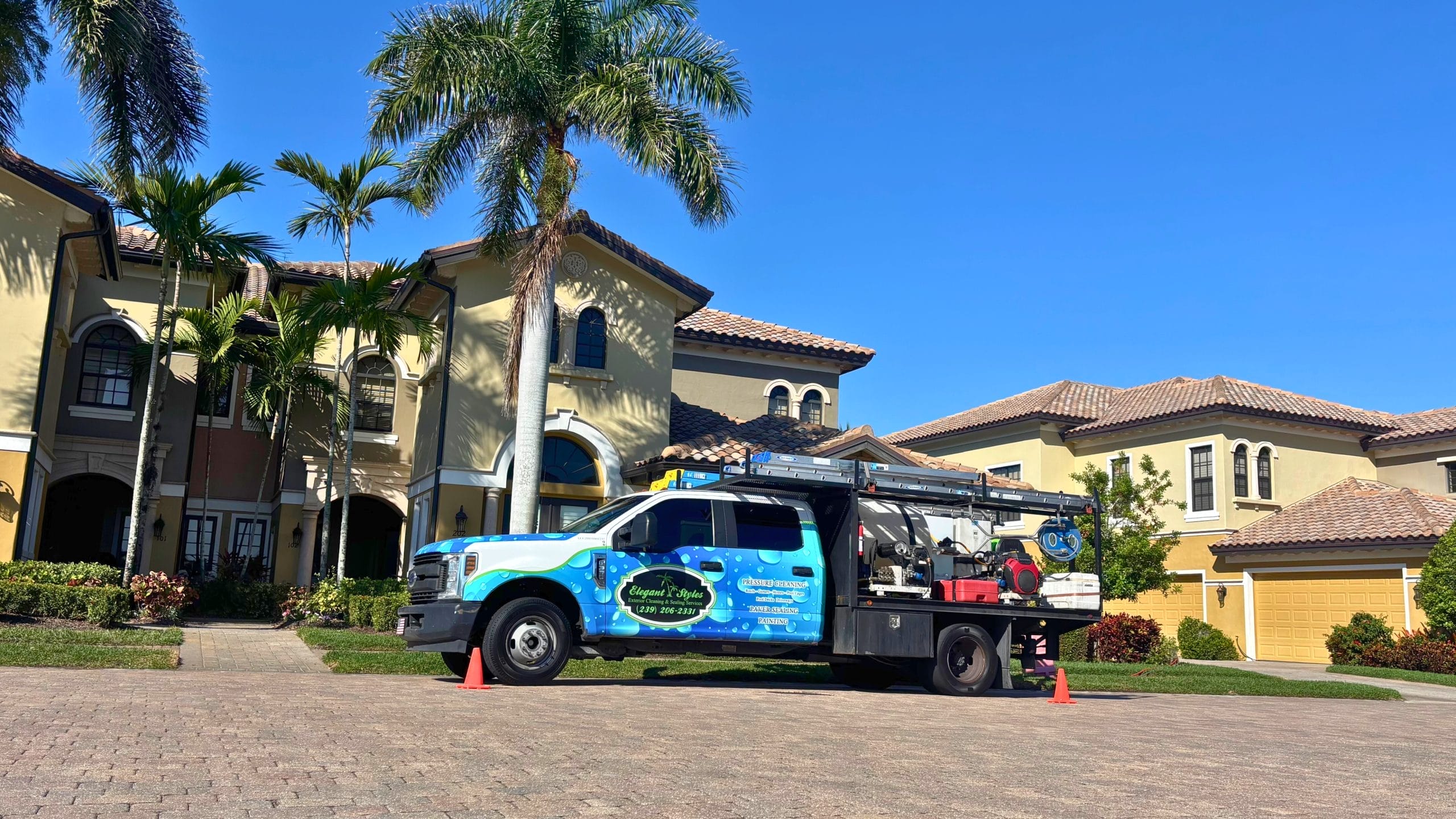 Professional exterior cleaning in Naples, FL using soft washing and power washing to restore and protect residential and commercial properties from dirt, mold, and weather damage.