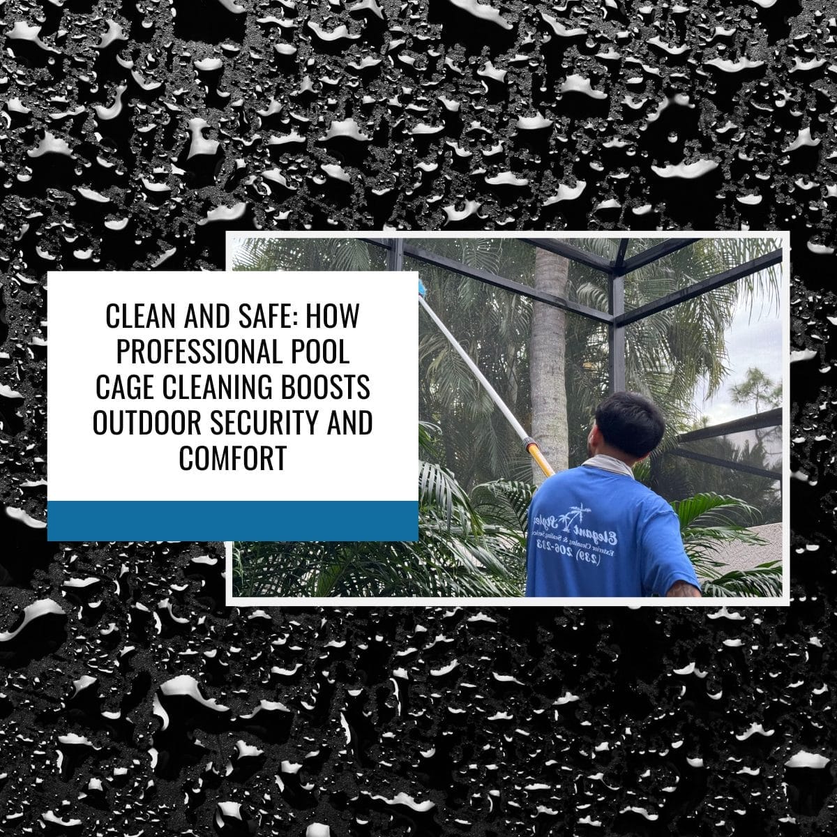 Professional pool cage cleaning in Naples FL by Elegant Styles Power Washing, enhancing outdoor security and curb appeal."