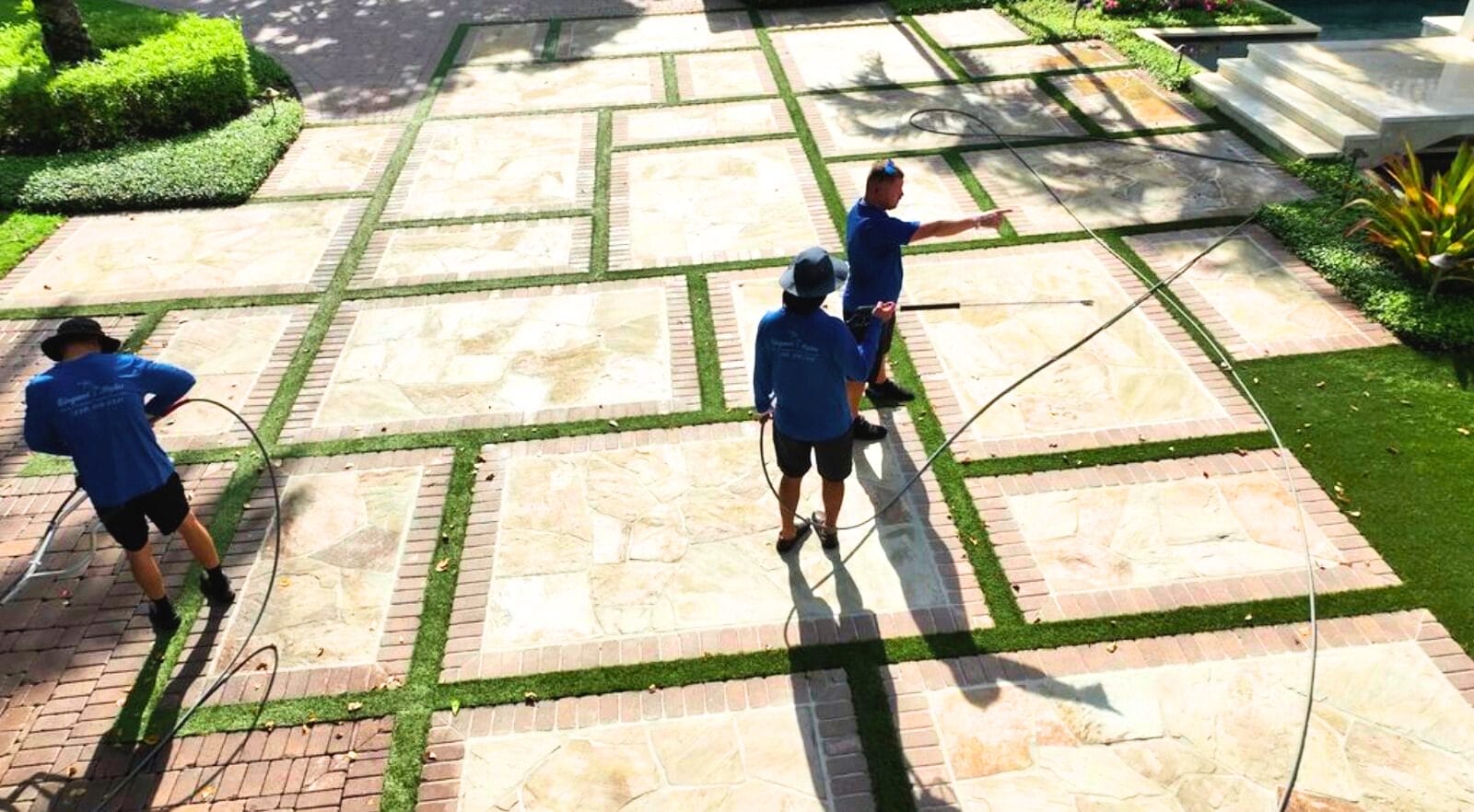 Professional walkway paver sealing service in Naples Florida protecting residential outdoor surfaces and enhancing curb appeal.