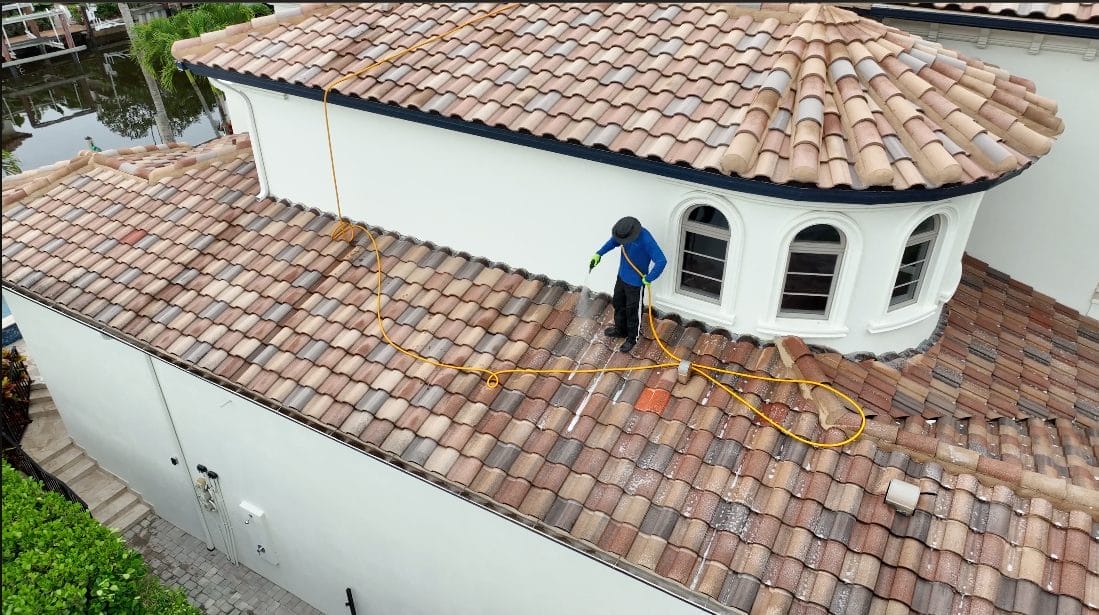 Sustainable roof cleaning in Naples FL using eco-friendly power washing methods by Elegant Styles Power Wash.