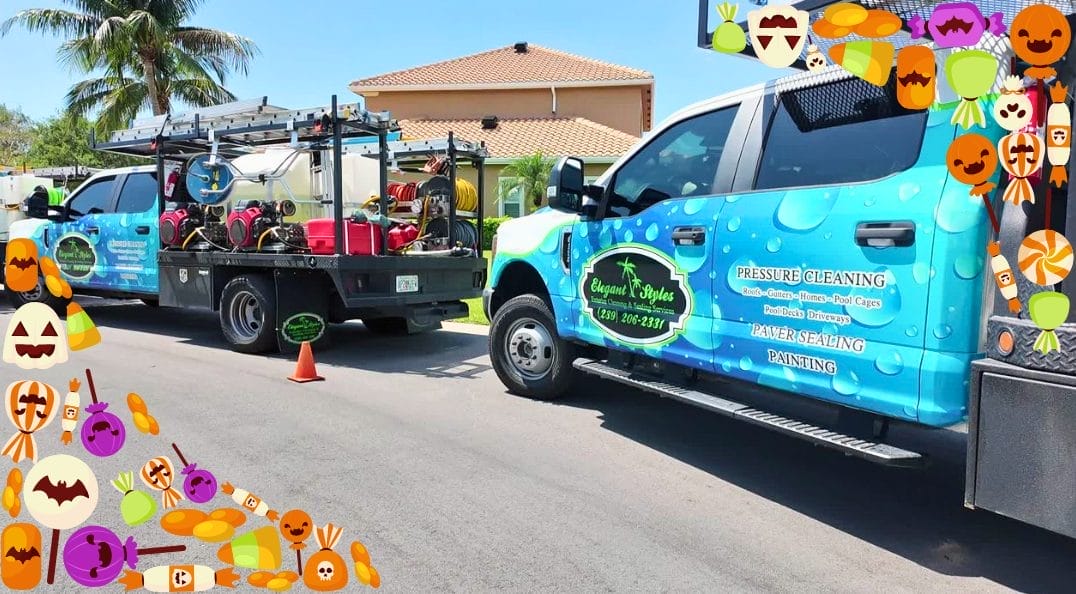 Halloween pressure washing service in Naples, Florida keeping homes clean before spooky season